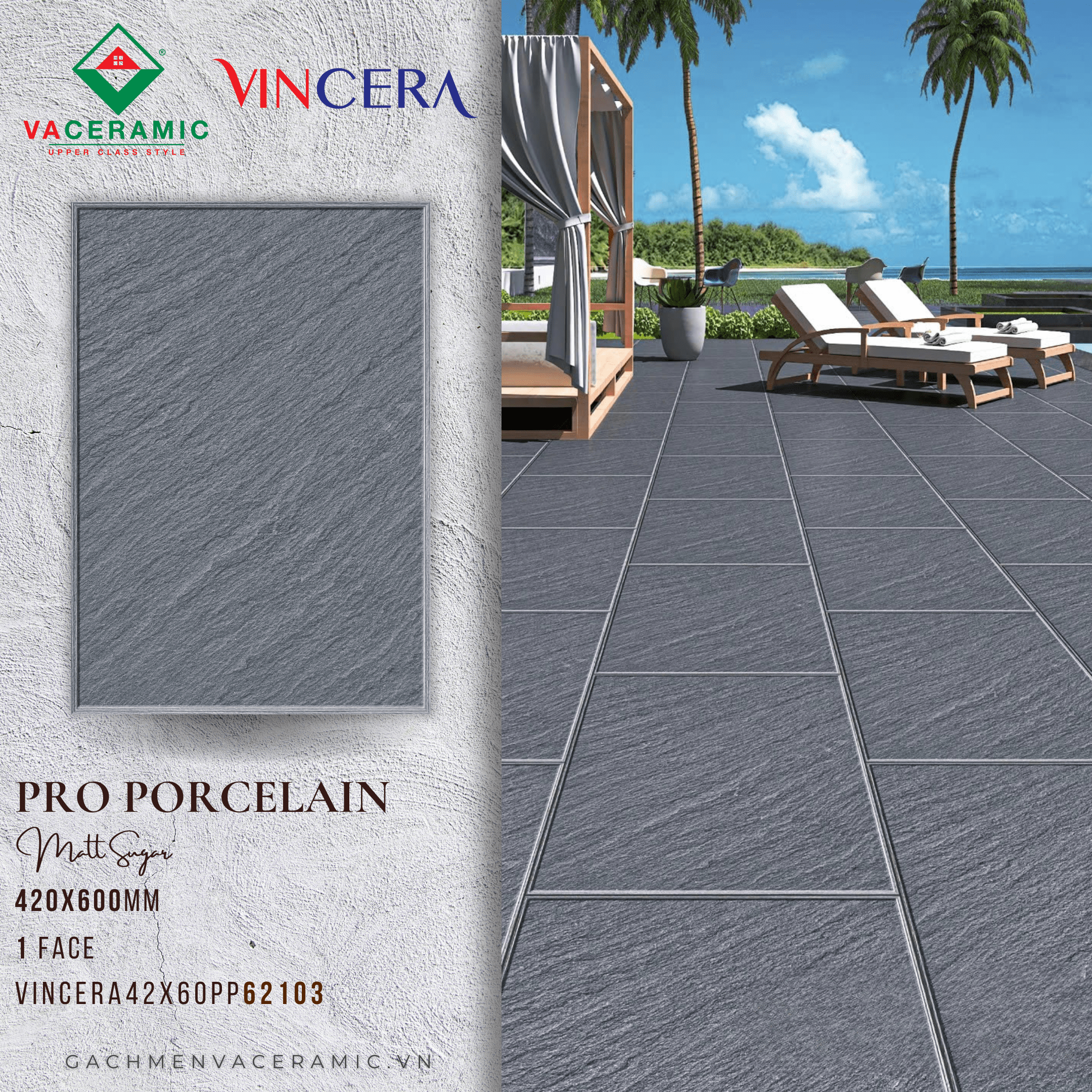 GẠCH SÂN VƯỜN 42x60 VINCERA 62103