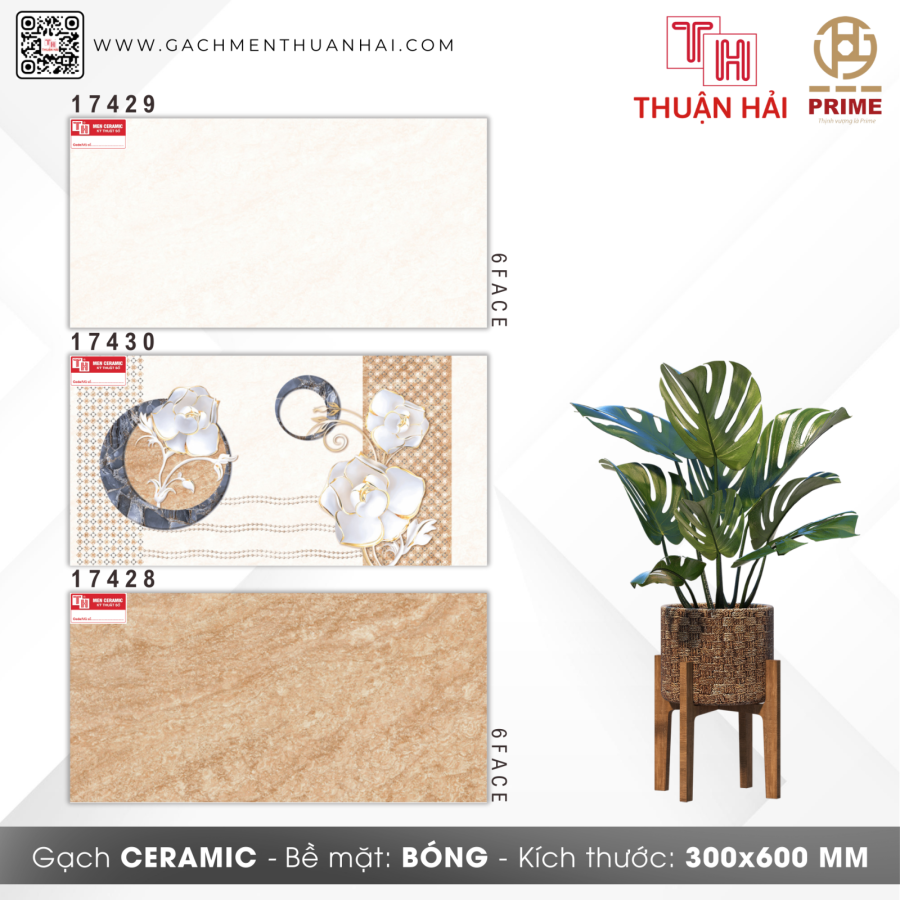 GẠCH ỐP TƯỜNG 30x60 PRIME 17429 - 17430 - 17428