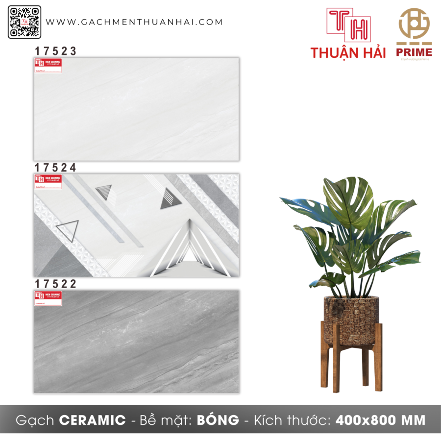 GẠCH ỐP TƯỜNG 40x80 PRIME 17523 - 17524 - 17522