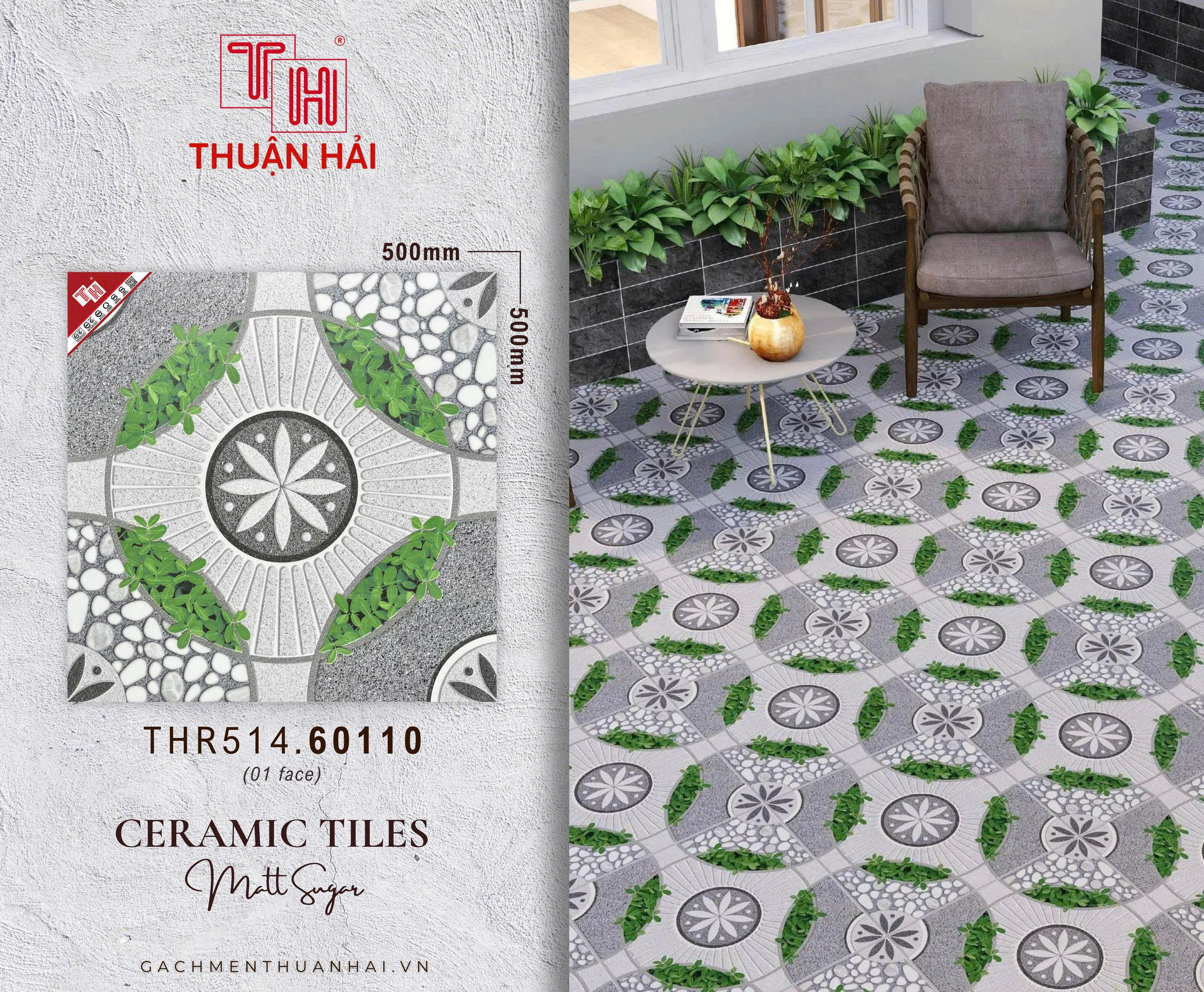 GẠCH SÂN VƯỜN 50x50 PRIME 60110