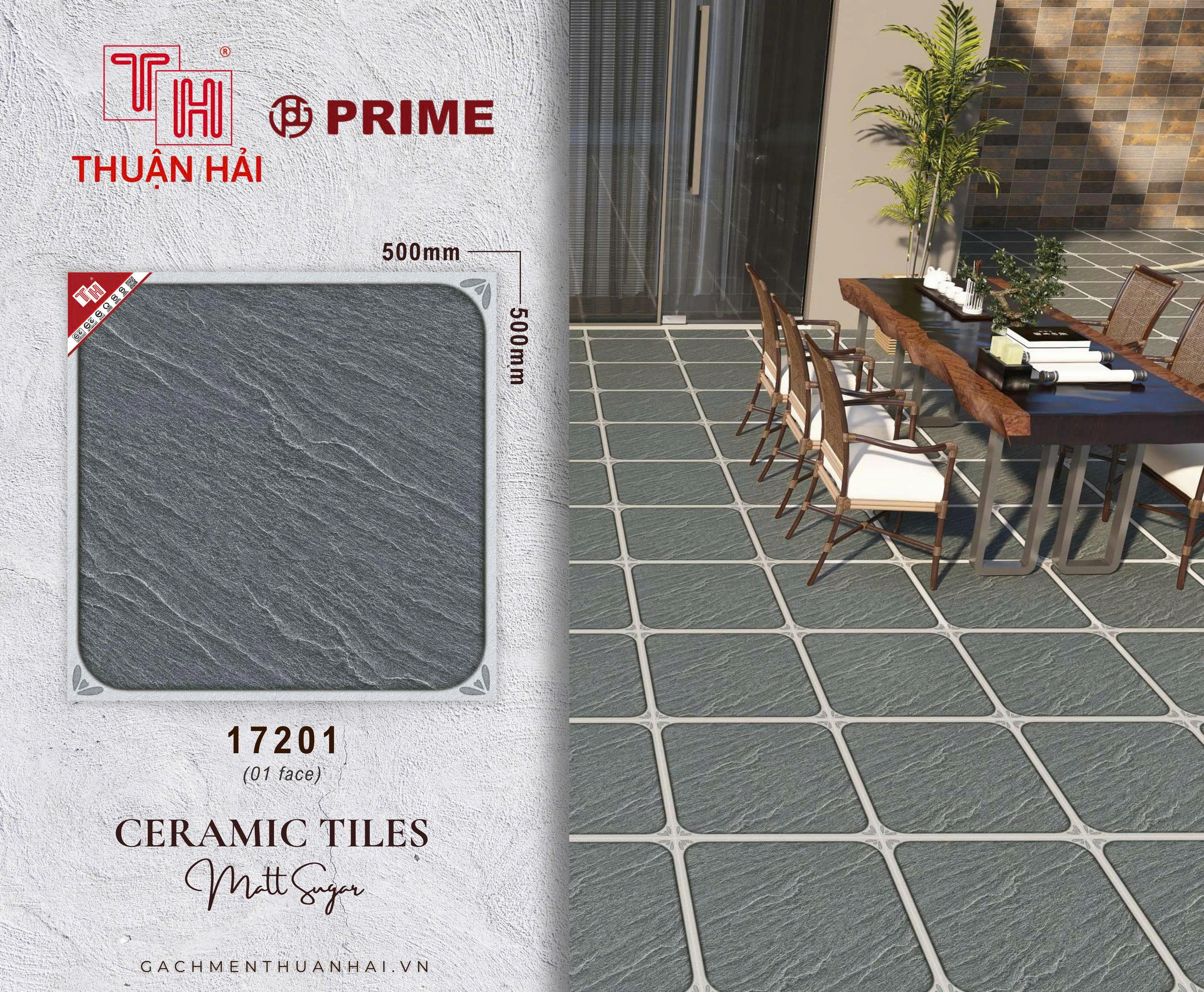 GẠCH SÂN VƯỜN 50x50 PRIME 17201